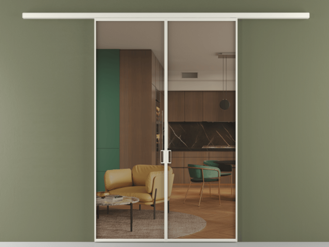 Перегородка Formato вдоль стены 2 створки АЛПР 040.01 Алюминий Белый Прозрачное бронзовое стекло, триплекс. Скрытый короб БЕЛ Цена 196120 ₽ 1. Полотно 2 шт. (800/2100 мм)
2. Комплект установки раздвижной системы
3. Базовый комплект фурнитуры
4.Ручка RONDO
. Фабрика дверей Волховец 8 (800) 551 43 19 Перегородка Formato вдоль стены 2 створки АЛПР 040.01 Алюминий Белый Прозрачное бронзовое стекло, триплекс Цена 196120 ₽ | Volhovec